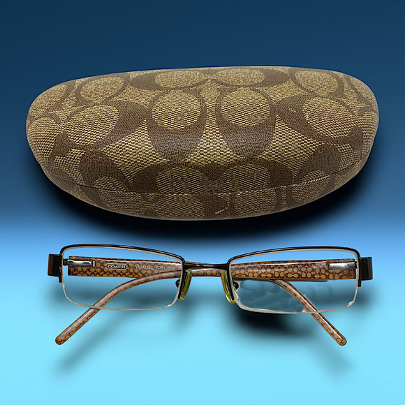 Coach Vera 232 Tortoise Brown Eyeglasses Frames Only 50-18-135 Half Rim + Case - Picture 1 of 8